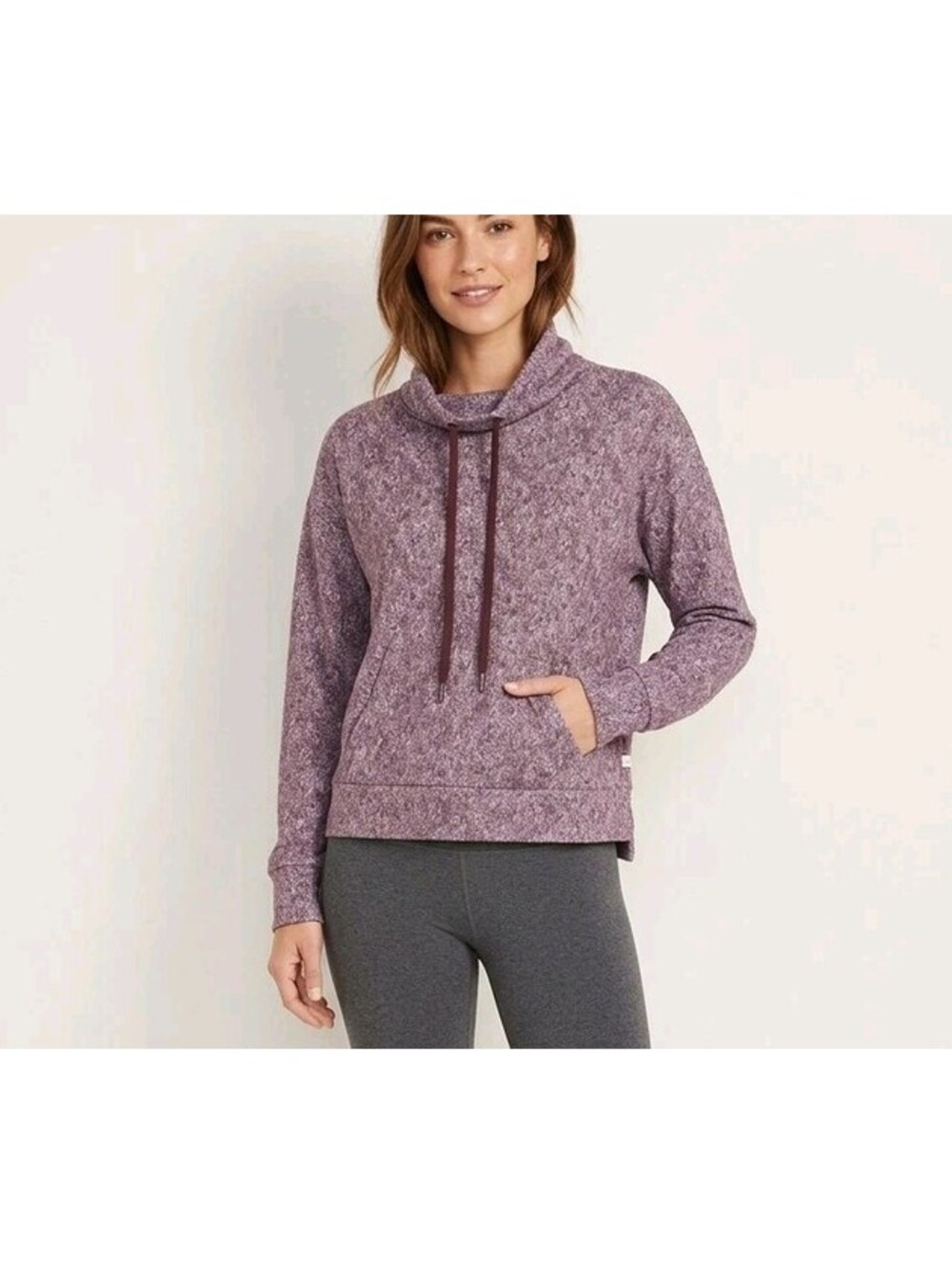 Mondetta Sweatshirt Womens M Purple Cowl Neck Thumbhole Pockets Athletic